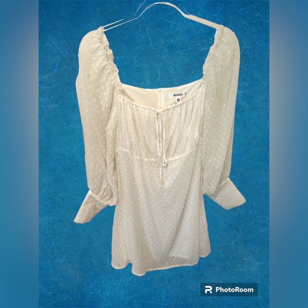 Missguided Women’s 8 Dress White Long Sleeve